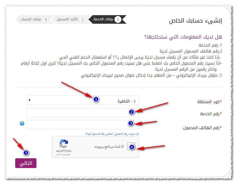 حسابى فى المصرية للاتصالات