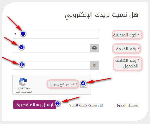  نسيت ايميل تي داتا